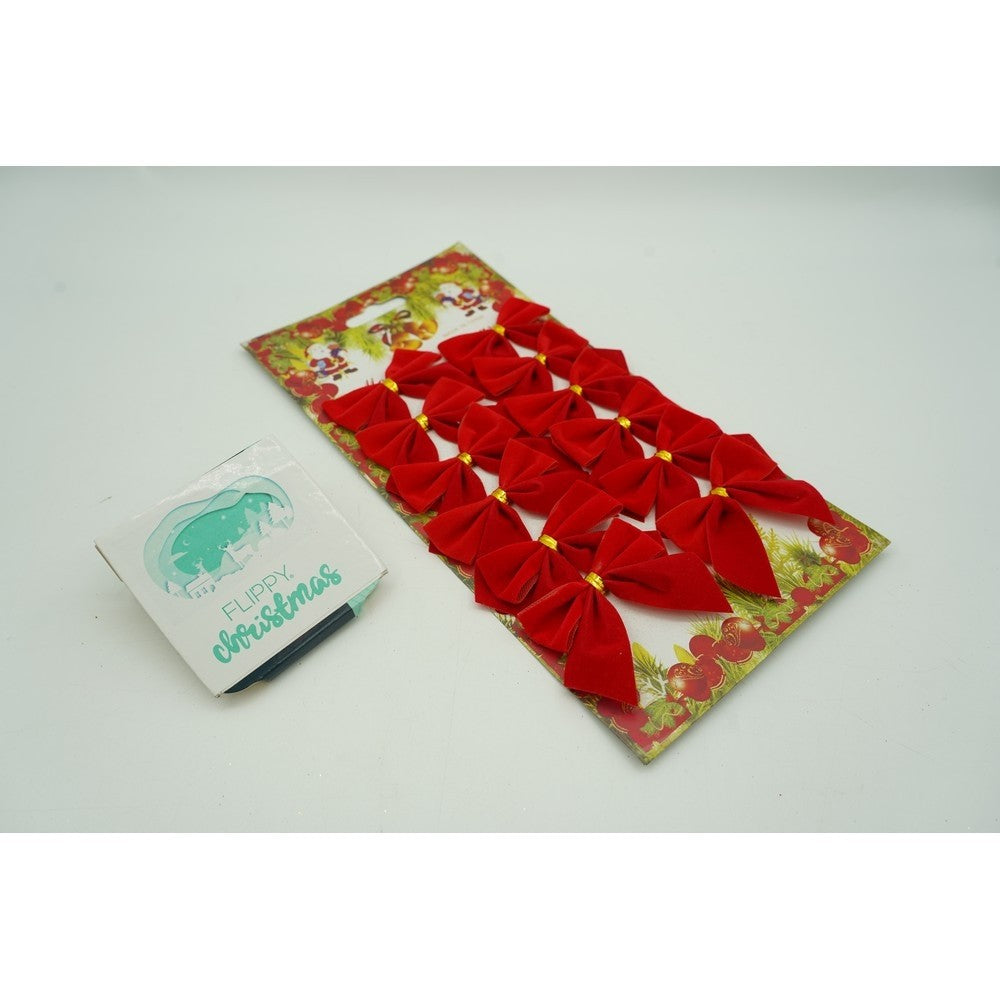 Set 12 fundite pentru brad Rosii clasice 5 x 5 cm din poliester