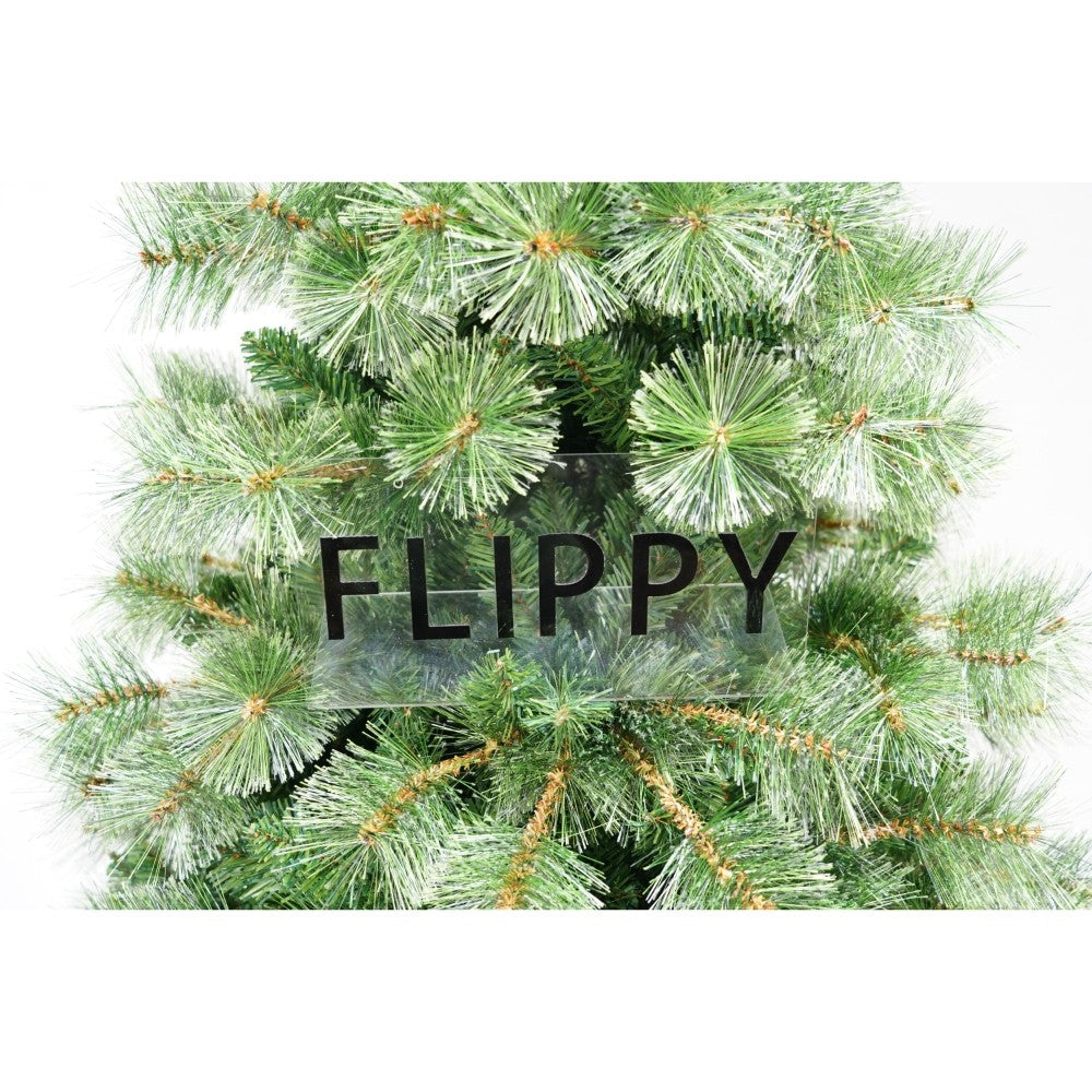 Brad artificial de Craciun tip pin, pentru interior/exterior, inaltime 180 cm, 626 ramuri, verde, suport metalic inclus