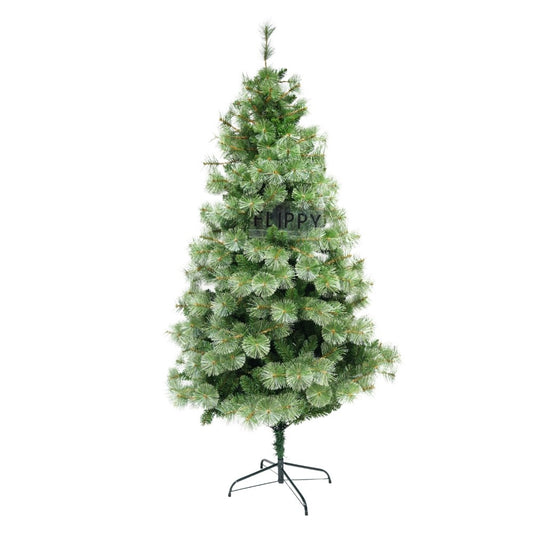 Brad artificial de Craciun tip pin, pentru interior/exterior, inaltime 180 cm, 626 ramuri, verde, suport metalic inclus