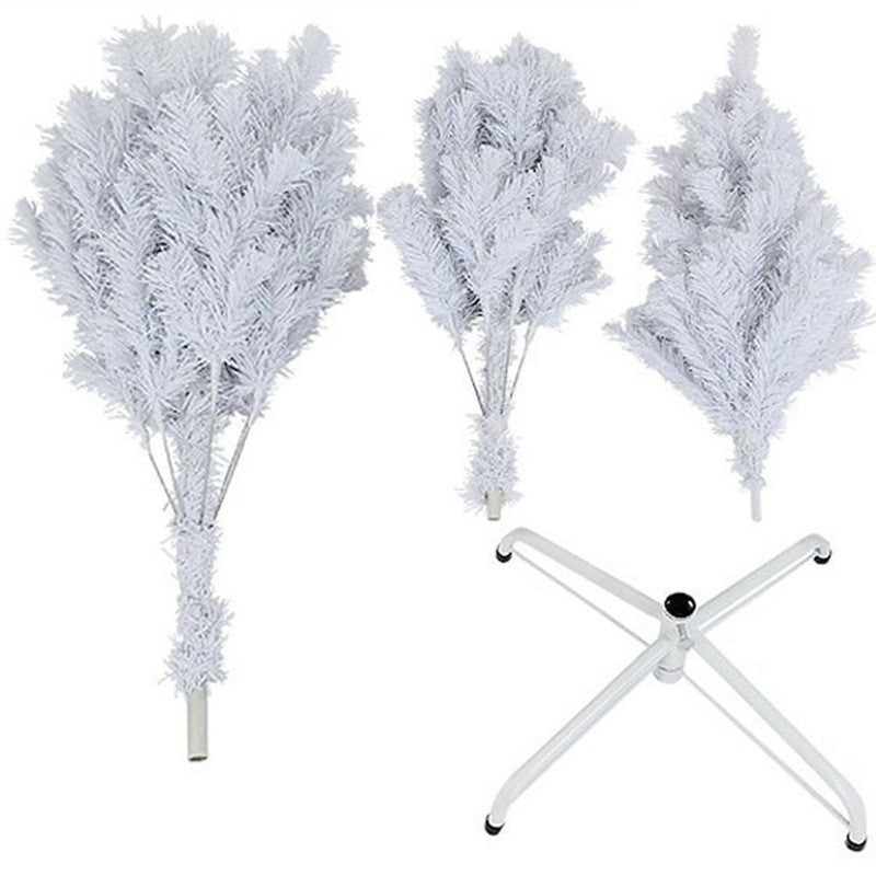 Brad de Craciun artificial cu suport, 120 cm, 240 ramuri/varfuri,  interior/exterior, alb