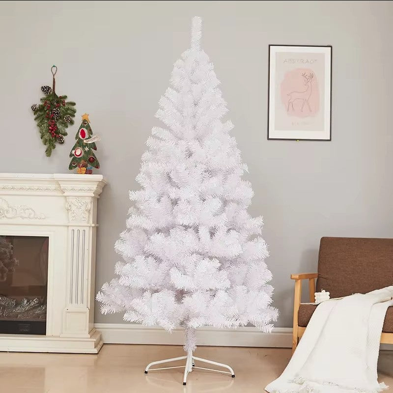 Brad de Craciun artificial cu suport , 150 cm, 450 Ramuri Varfuri, interior/exterior, Alb