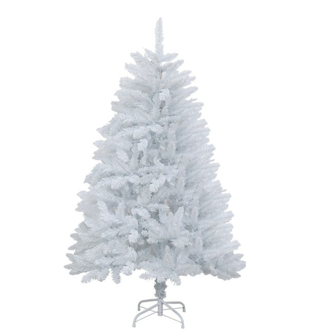 Brad de Craciun artificial cu suport , 150 cm, 450 Ramuri Varfuri, interior/exterior, Alb