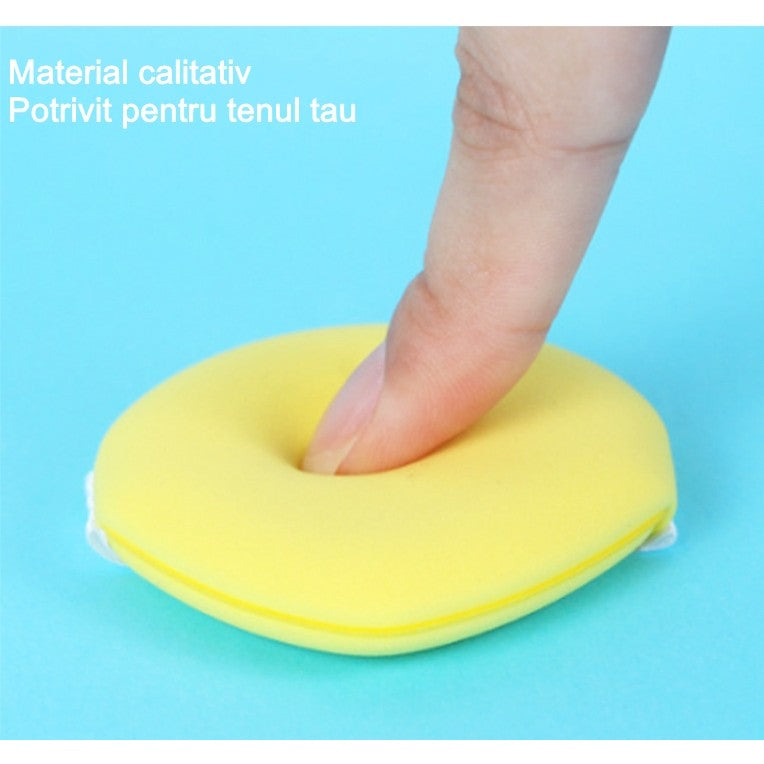 Set 3 Burete de Machiaj Triunghi Reutilizabili Utilizare Umeda sau Uscata Powder Puff