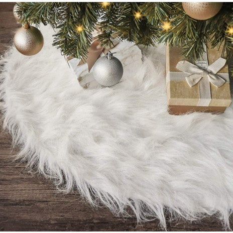 Covor pentru bradul de Craciun White Haipai, diametru 78 cm, blana alb