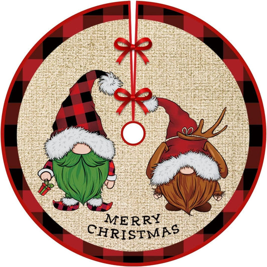 Covoras pentru Bradul de Craciun din Tesatura Pufoasa Model Gnomi