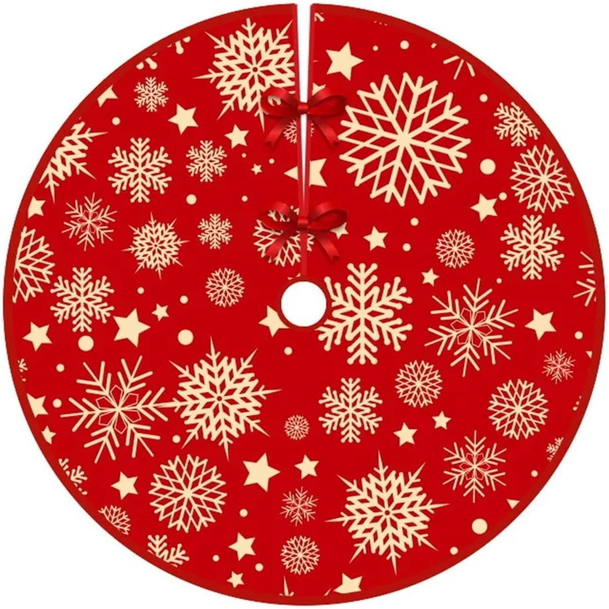 Covoras pentru Bradul de Craciun din Tesatura Pufoasa Model Gnomi