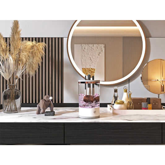 Dispozitiv Portabil de Curatare a Pensulelor de Machiaj Potrivit pentru Pensule de Diferite Dimensiuni 7000RPM Vibratii Sonice, USB