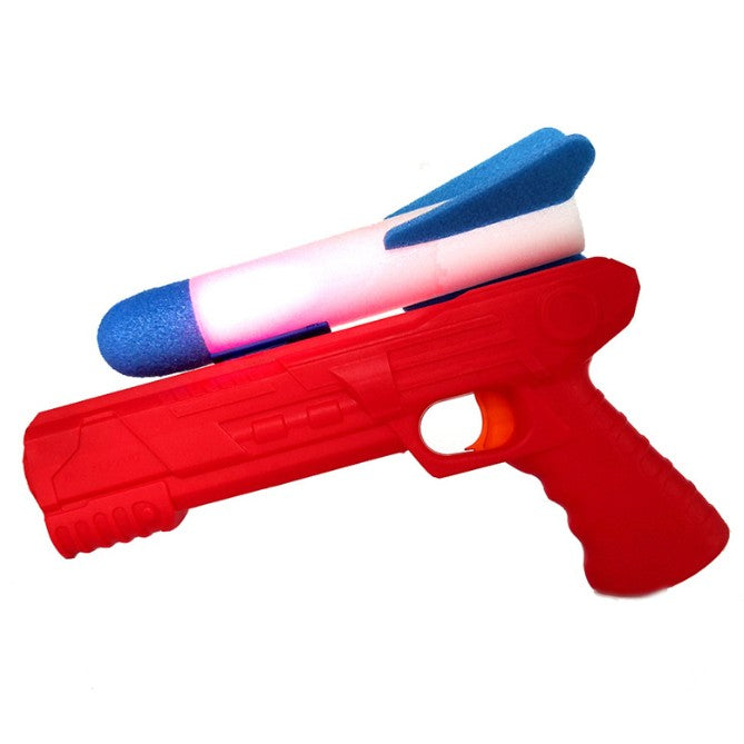 Pistol de Jucarie cu Lansator de Racheta, din Polistiren/Plastic, Lumina LED