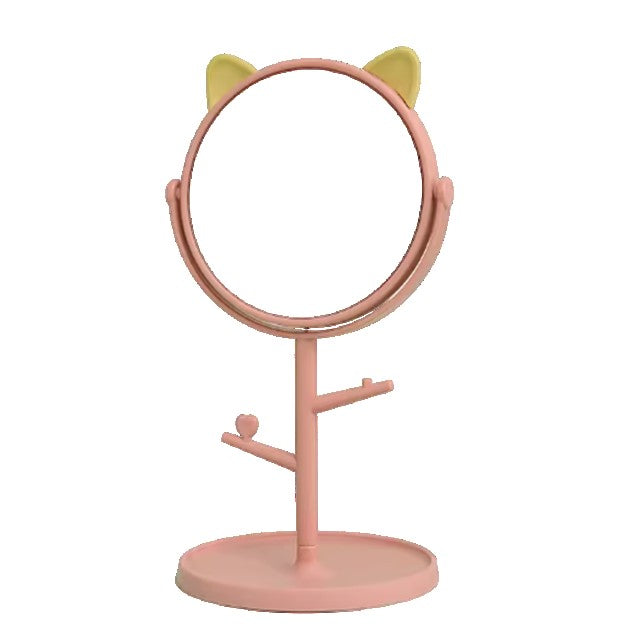 Oglina Cosmetica cu Picior Rotire 360 Grade 15 cm Diametru Suport Bijuterii
