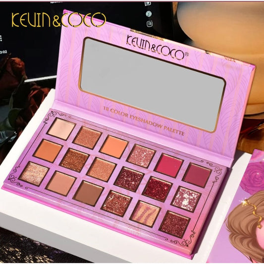 Paleta de farduri Kevin&Coco 18 culori nuante captivante design compact
