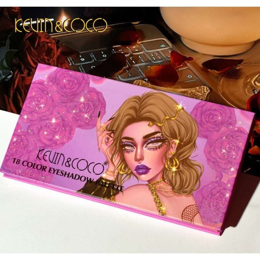 Paleta de farduri Kevin&Coco 18 culori nuante captivante design compact