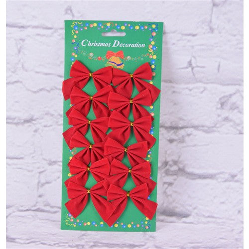 Set 12 fundite pentru brad Rosii clasice 5 x 5 cm din poliester