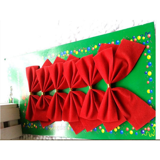 Set 6 fundite pentru brad Rosii clasice 7 x 8 cm din poliester