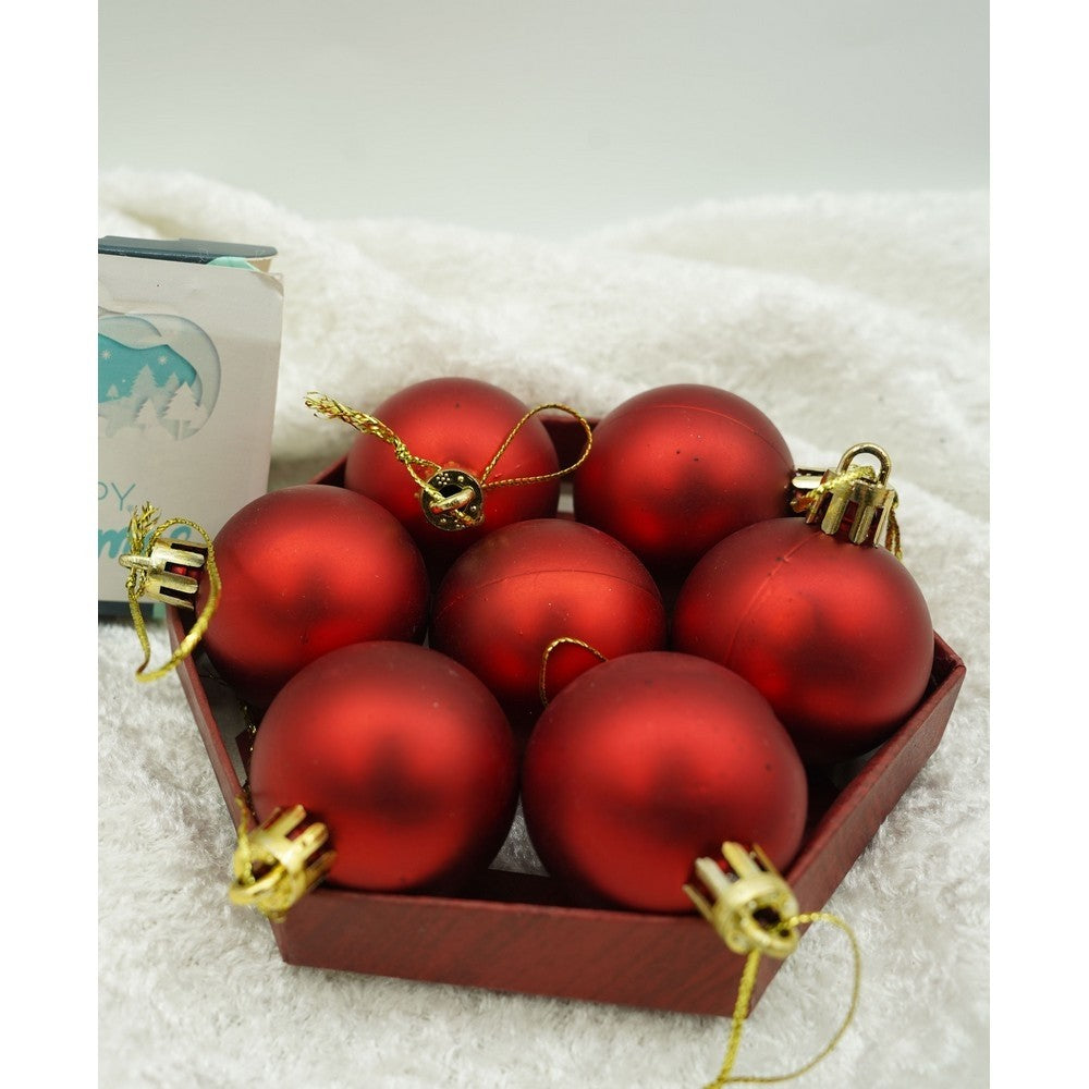 Set de 35 ornamente de brad de tip Glob Rosu