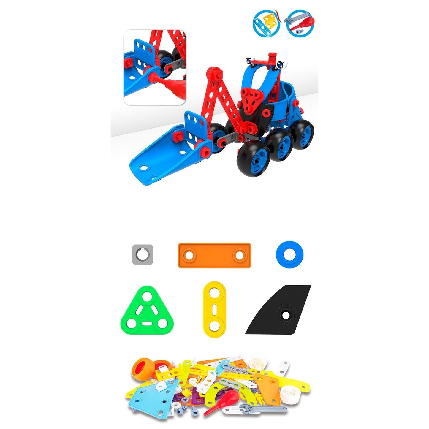 Set pentru construit masini, Educativ si creativ, 134 piese