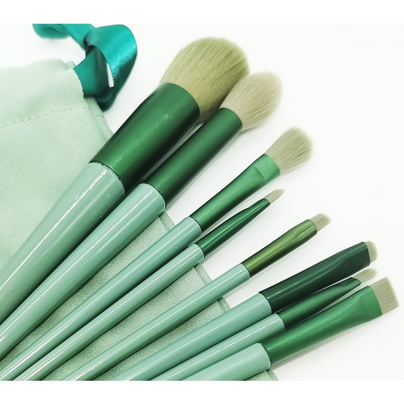 Set 13 pensule pentru machiaj super soft makeup profesional/incepatori verde
