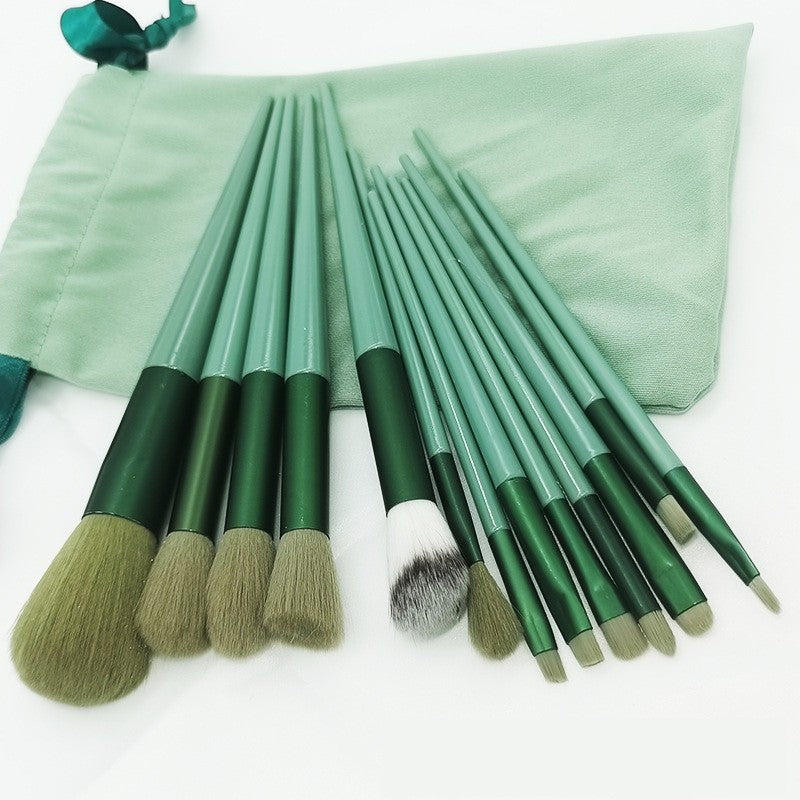 Set 13 pensule pentru machiaj super soft makeup profesional/incepatori verde