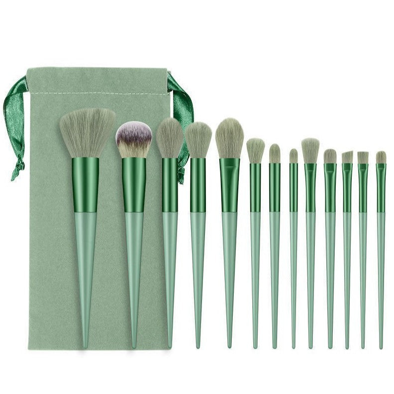 Set 13 pensule pentru machiaj super soft makeup profesional/incepatori verde