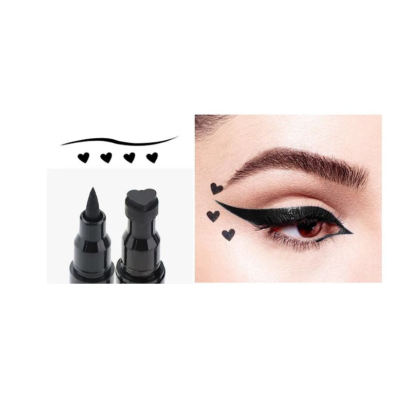 Tus Lichid pentru Ochi 2 Capete Eyeliner si Stampila Inima Pentru Ochi si Corp 50 g Rezistent la Apa Negru